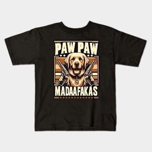 Pew Pew Madafakas Labrador Retriever Crazy Vintage Funny Dog Owners Kids T-Shirt